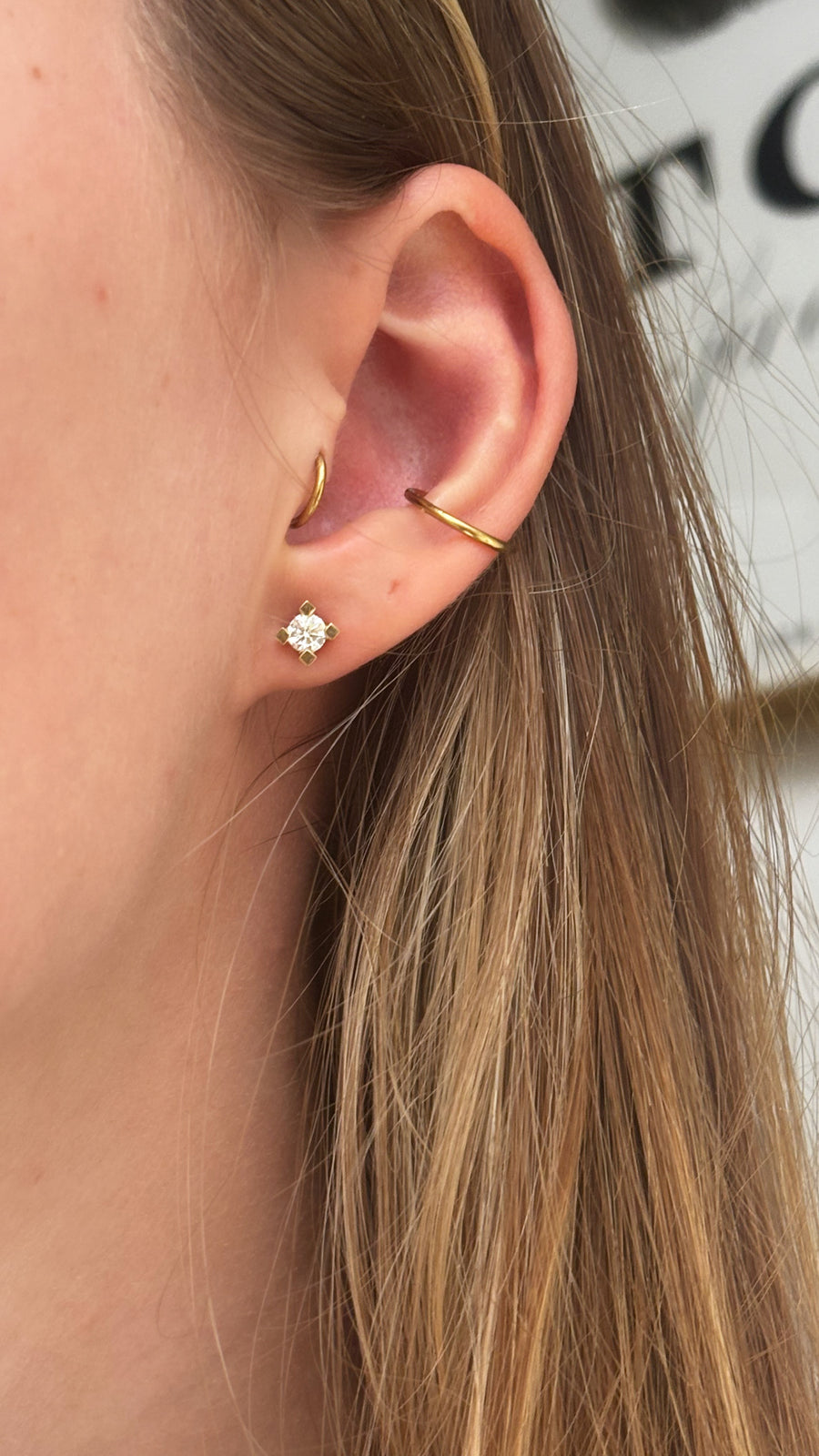 Klassiske Solitaire Diamant Ørestikker (Naturlig Diamant)