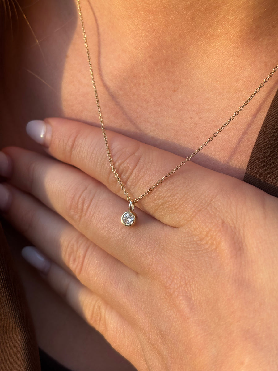 Diamant Vedhæng Rørfatning / Bezel (Naturlig Diamant)