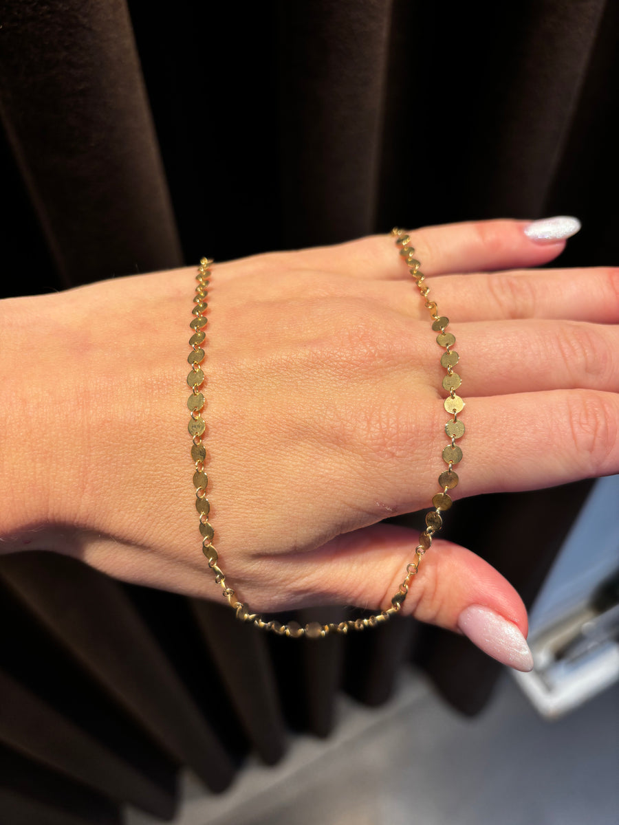 Guldkæde, 14kt guld, 50cm