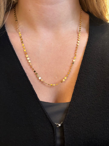 Guldkæde, 14kt guld, 50cm