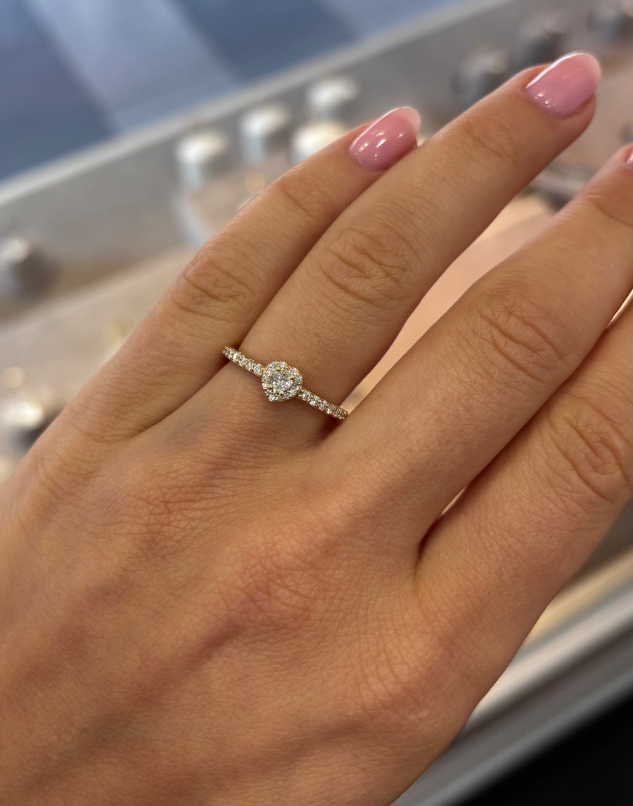 Heart Shape Roset Ring (Lab grown diamant)