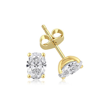 Diamant Ørestikker Oval Cut (Naturlig Diamant)