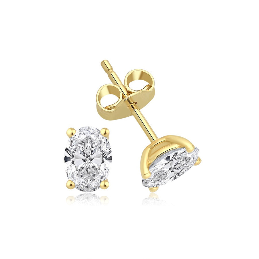 Diamant Ørestikker Oval Cut (Naturlig Diamant)