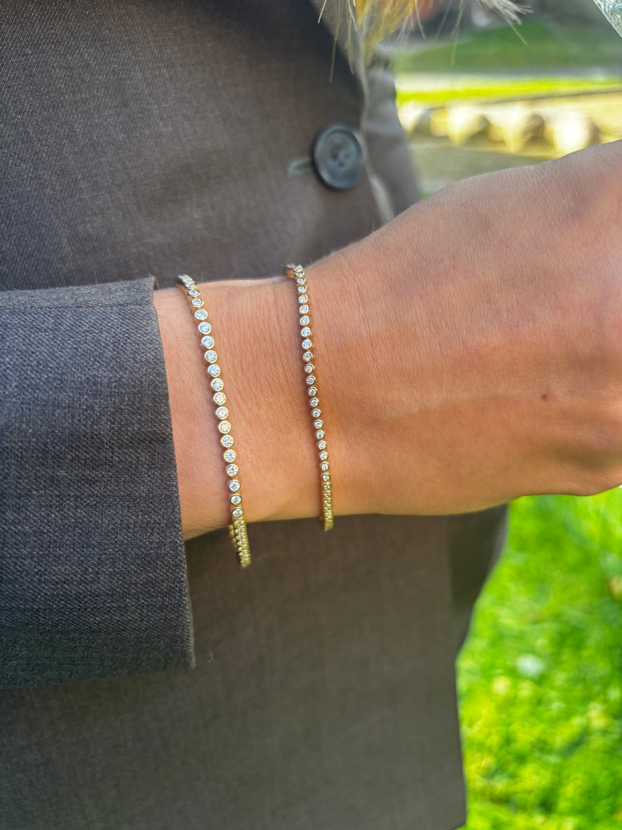 Tennis Armbånd Rørfatning / Bezel (Naturlig Diamant)