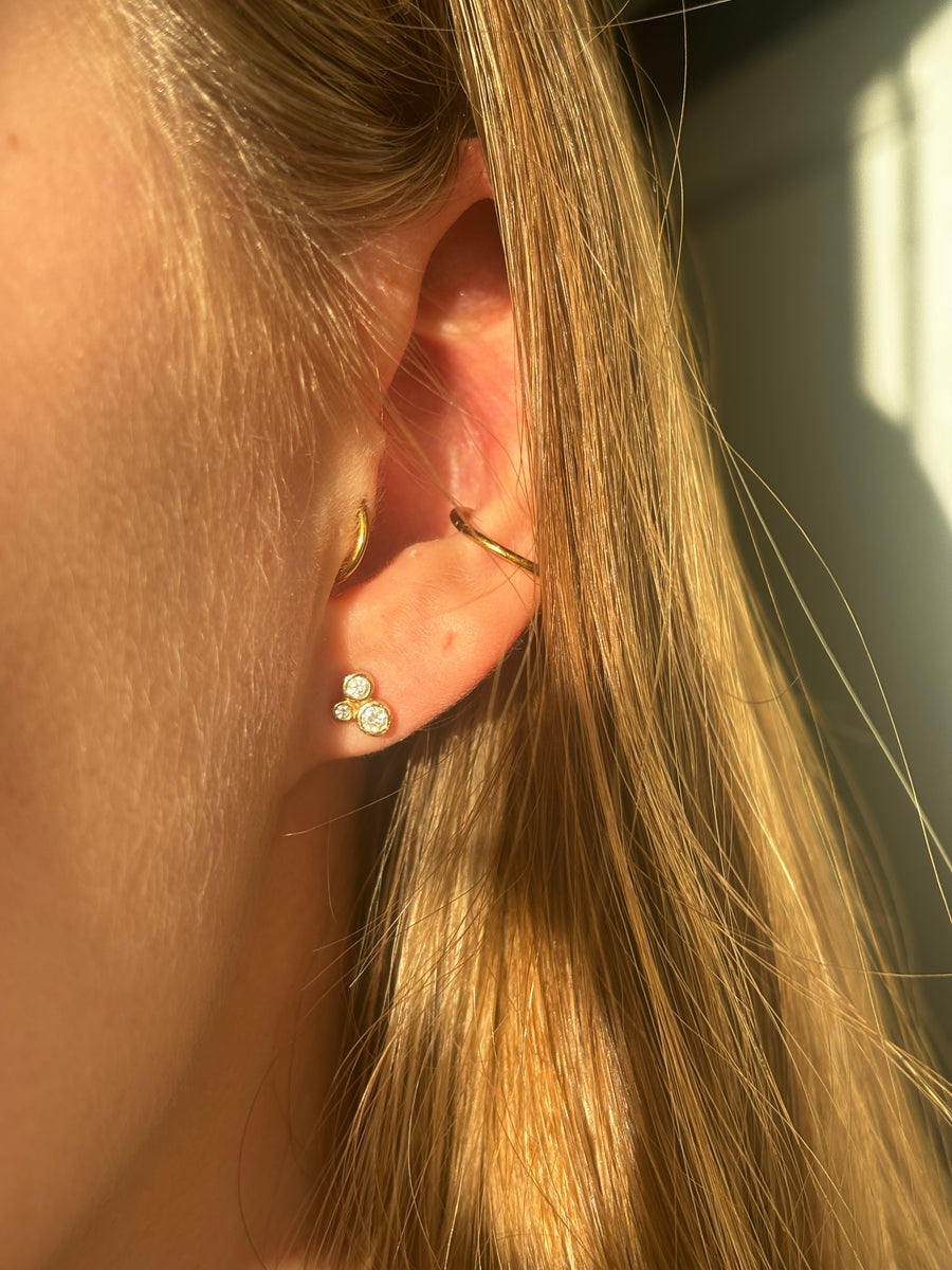 Stella Trio Diamant Ørestikker (Naturlig Diamant)