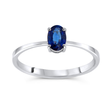 Oval safir solitaire