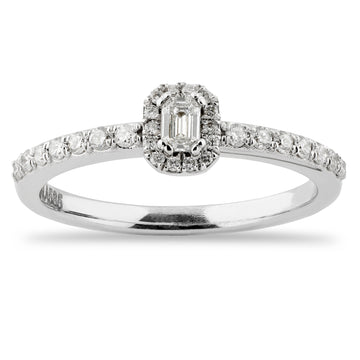 Emerald Cut Roset Ring (Naturlig diamant)